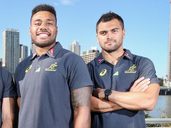 Wallabies hopefuls Samu Kerevi and Karmichael Hunt. Picture: Jono Searle.