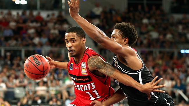 Perth’s Bryce Cotton drives to the basket against Melbourne United. Picture: Getty Images