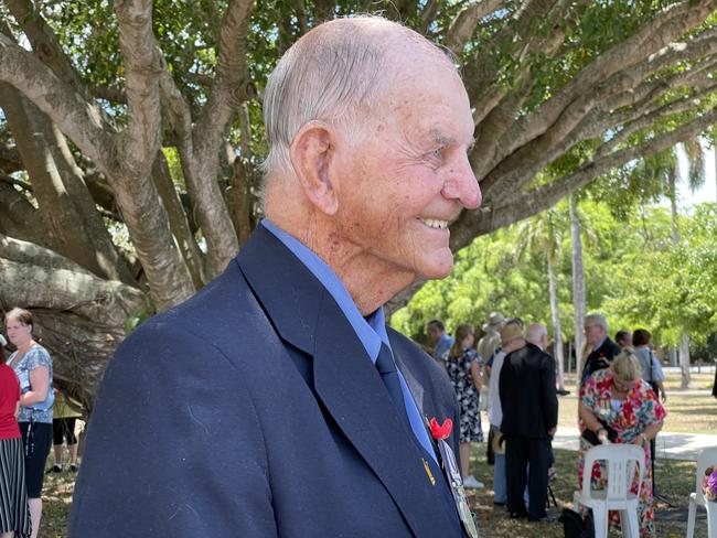 Veteran Lewis Burley at the Mackay Remembrance Day ceremony in Jubilee Park, November 11 2024. Picture: Paul Brescia