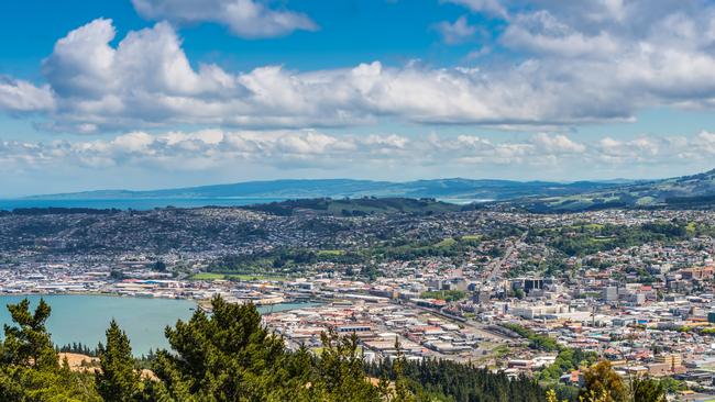 Views towards Dunedin from the lookout at the Centennial Memorial on Signal Hill Dunedin Otago South Island New Zealand Picture: iStock