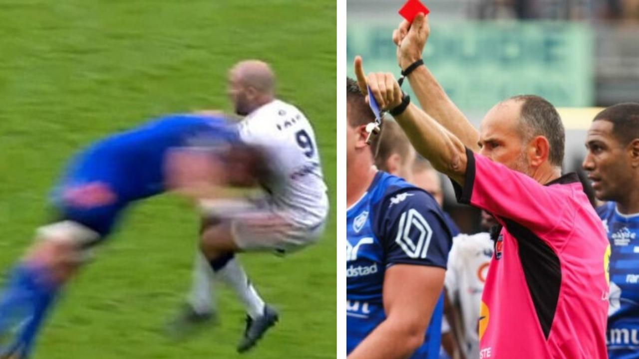 Rugby 2021 Castres Player Ryno Pieterse Horror Hit Reaction Top 14