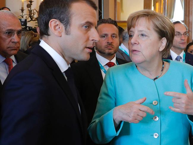 French President Emmanuel Macron and German Chancellor Angela Merkel are continuing to forge close ties between their countries. Picture: Philippe Wojazer/AFP