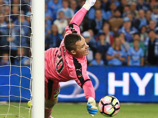 The save that won the grand final. Picture: Mark Evans