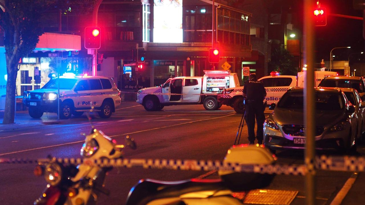 Police are investigating after a man was found stabbed in the chest in the middle of the Toowoomba CBD.