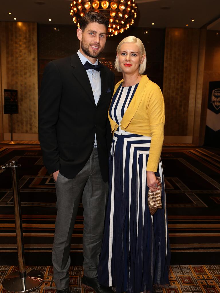 Nathan and Anne-Marie Coe at a Melbourne Victory awards night at Crown. Picture: Julie Kiriacoudis