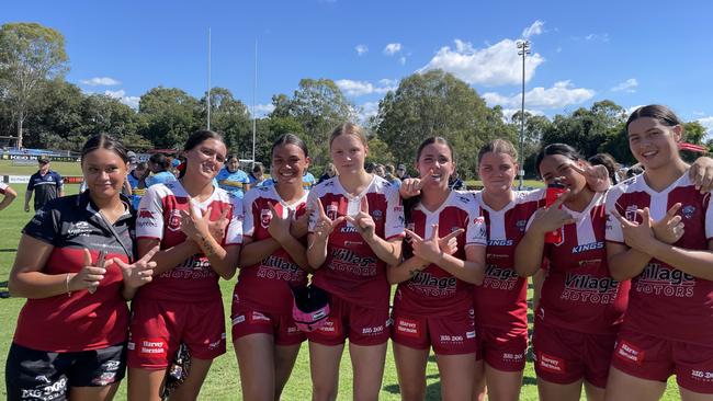 The Redcliffe Dolphins Harvey 19s girls.