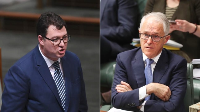 George Christensen, left, has presented a list of demands over the NEG to Malcolm Turnbull.