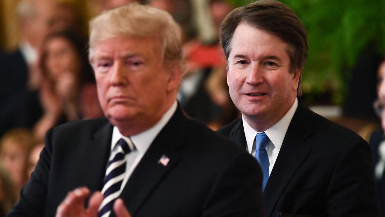 Mr Trump during the 2018 swearing-in ceremony of Justice Brett Kavanaugh. Picture: Brendan Smialowski/AFP