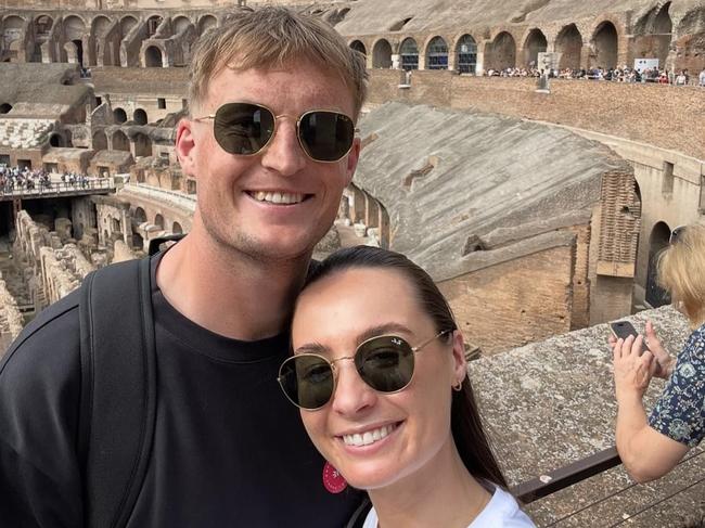 Mason Redman and Emma Shepherd in Rome. Picture: Supplied