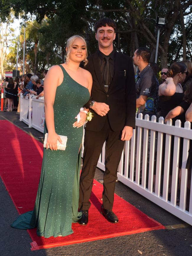 Lana Pendlebury-Bone and Riley Clark at the North Rockhampton High School Formal 2023.