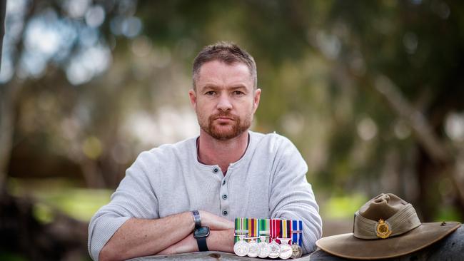 Afghanistan vet Luke Adamson, who served as a combat engineer, pictured on August 17, 2021 in Mount Barker. Picture: Matt Turner.