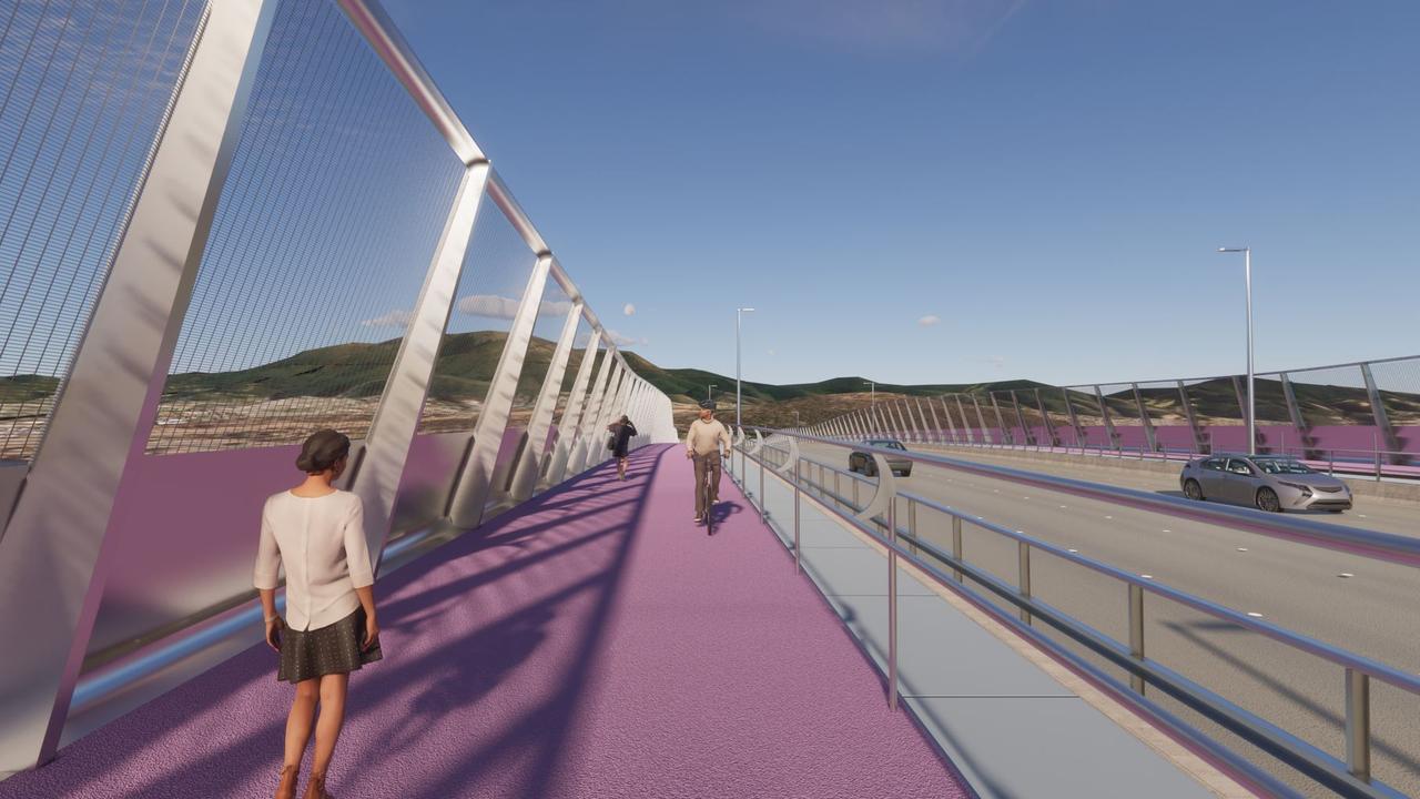 New designs for the upgrade of the Tasman Bridge have been released by the state government, including a 3.5m pathway.