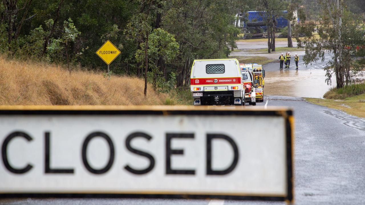 Flooding on Brown St, Nanango, July 22, 2022. Picture: Dominic Elsome