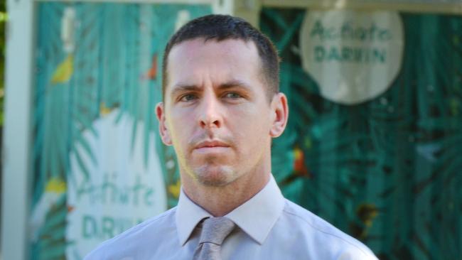 Zachary Rolfe outside the court in Darwin on Friday. Picture: Julianne Osborne