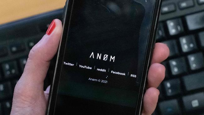 The AN0M logo shown on a phone before it was disabled and shut down.