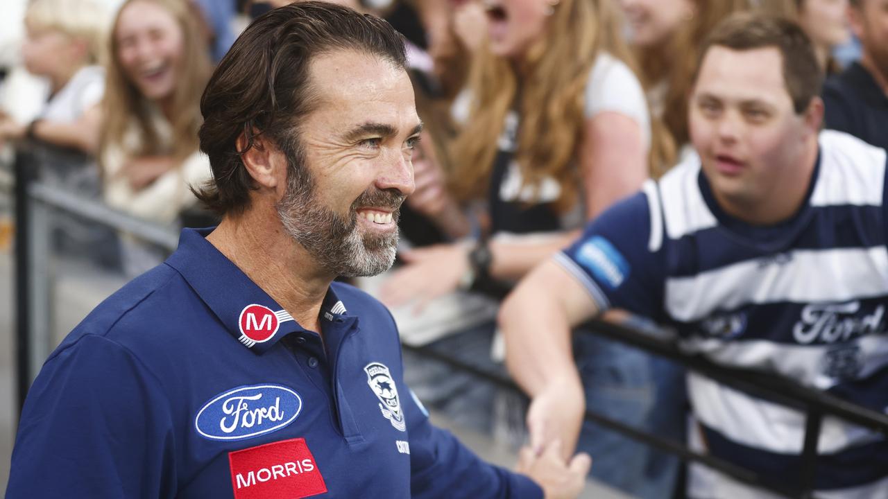 Chris Scott reacts on grand final day last year. Picture: Getty Images