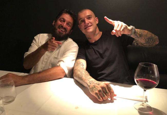 Khoder Nasser and AFL star Dustin Martin. 