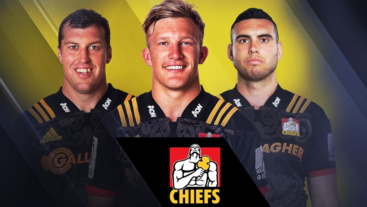 Chiefs stars Brodie Retallick, Damian McKenzie and Jack Debreczeni.