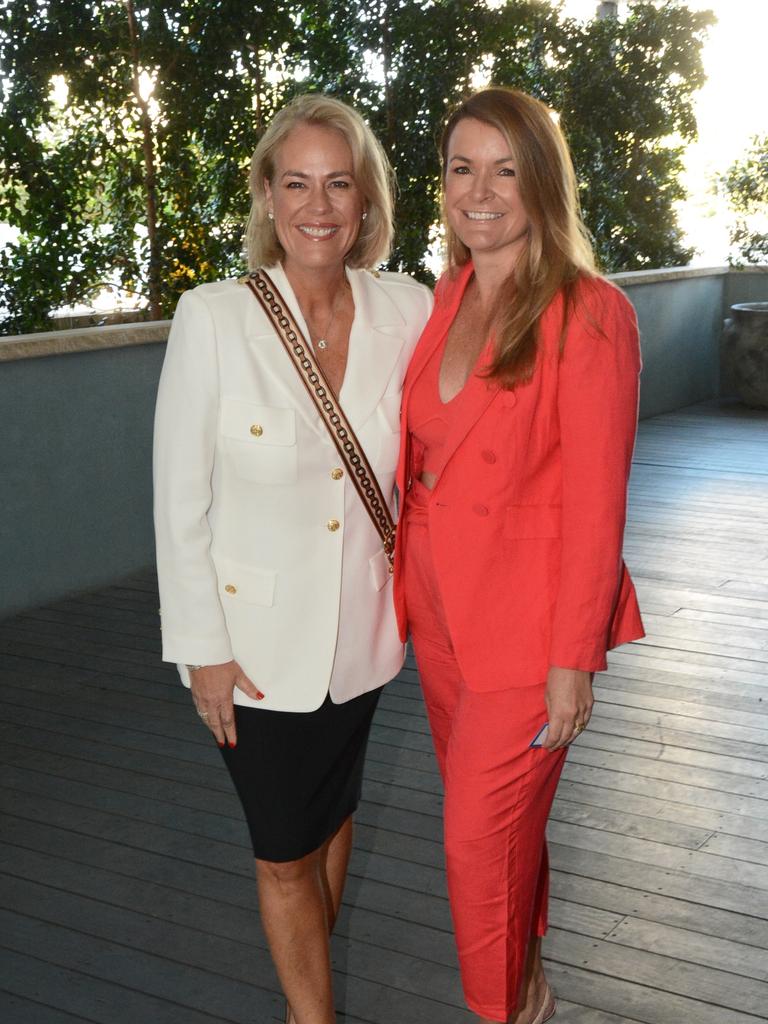 Rebecca Frizelle and Belinda Dawes at the Reimagine 2.0 breakfast at The Island, Surfers Paradise. Picture: Regina King.