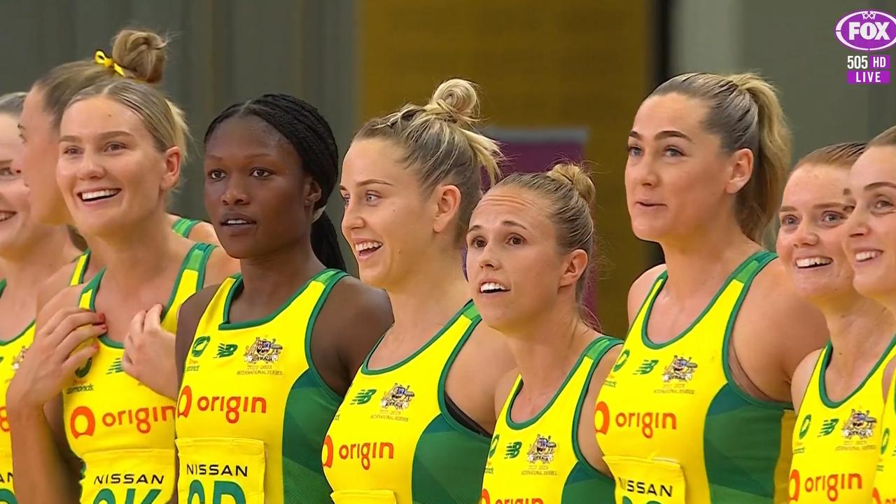 The Australian team were left confused by the second verse of the anthem.