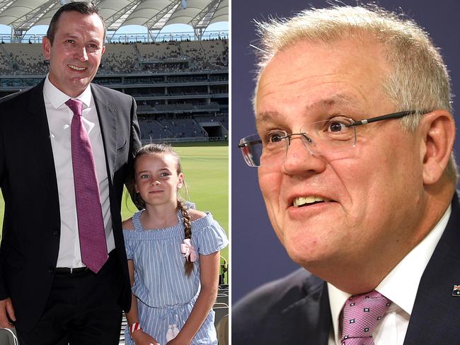 Amelia McGowan, the daughter of WA's Labor Premier Mark McGowan, enjoys a regular chat with Prime Minister Scott Morrison.