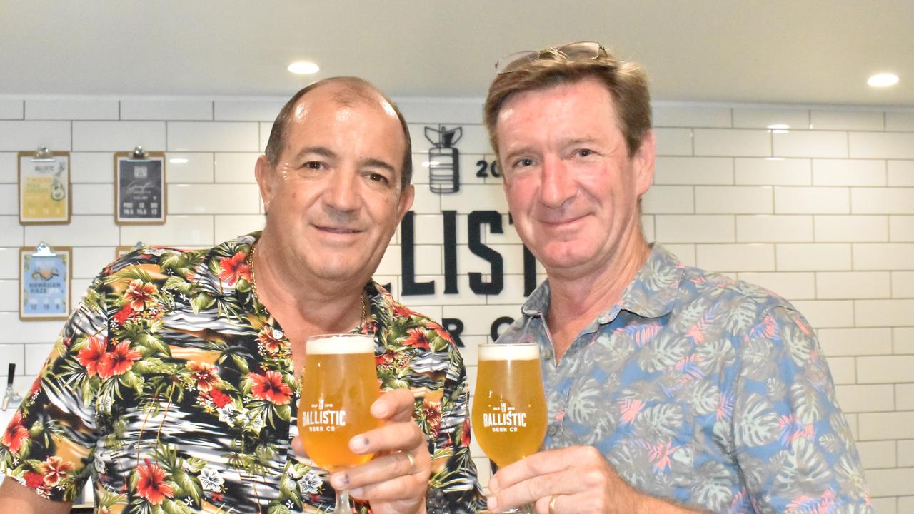 Ian Whitaker and Peter Hegarty of Cannonvale at Ballistic Whitsundays' VIP launch. Picture: Kirra Grimes.