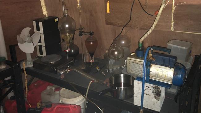 Police have discovered a drug lab and underground bunker in a Banora Point home. Photo: NSW Police