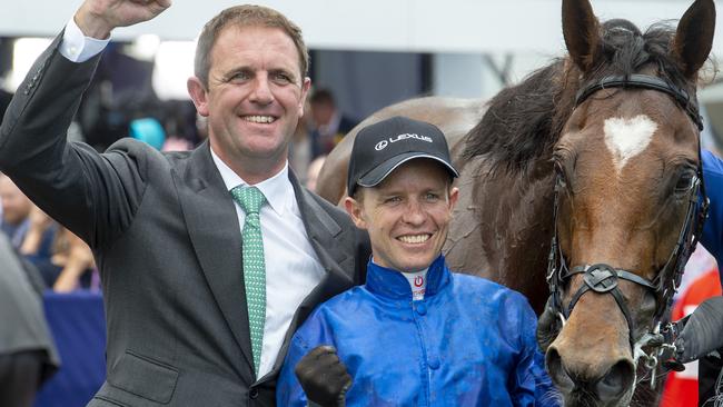 Trainer Charlie Appleby and Kerrin McEvoy worked together when the jockey was based in England. Picture: Jay Town