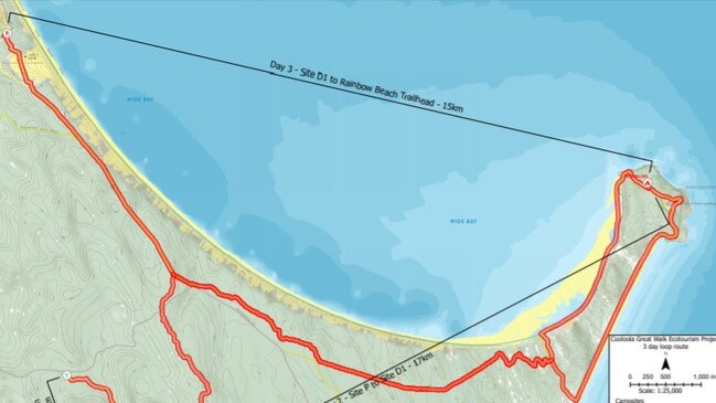 Proposed eco-tourism camping sites along Cooloola Great Walk, near Rainbow Beach and Double Island Point