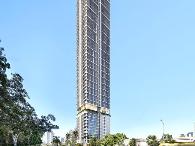 Artist impression of Assana tower which will become Broadbeach's tallest tower. Picture: Supplied by Macquarie Development Group