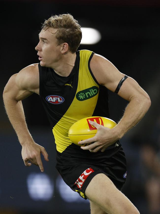 Tom Lynch says he’ll finish his AFL career at Punt Road. Picture: Michael Klein