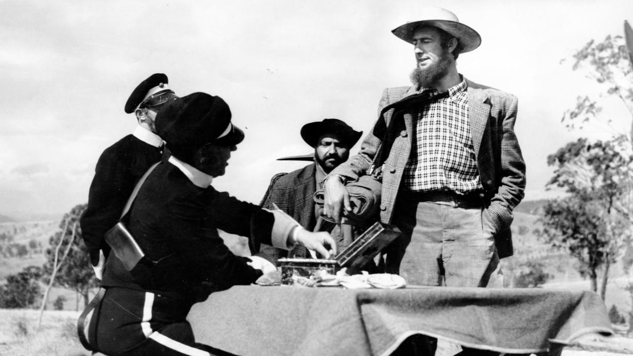 Actor Chips Rafferty, as Peter Lalor, in a scene from the film Eureka Stockade when it was being filmed around 1949.