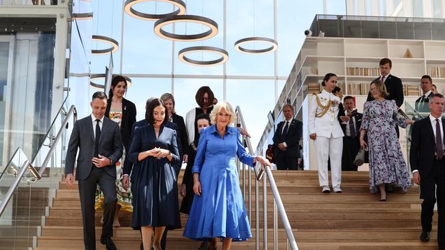 Queen Camilla (C) visits the Green Square Library on October 22, 2024 in Sydney, Australia. Picture: David Gray-Pool/Getty Images