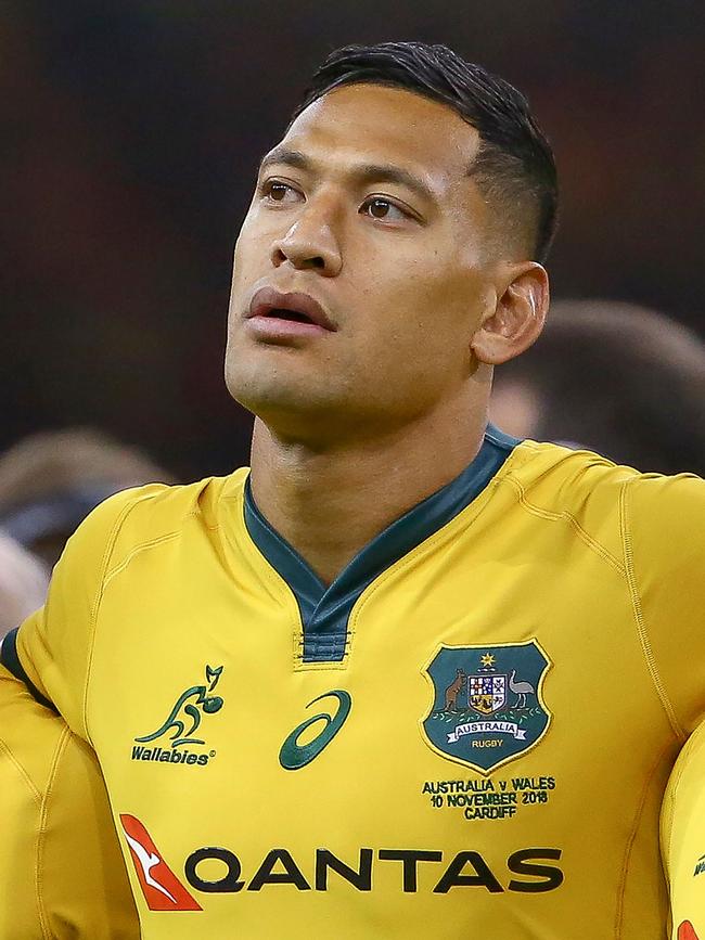 Folau in November 2018 ahead of the international rugby union test match against Wales. Picture: AFP/Geoff Caddick