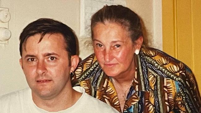 Opposition Leader Anthony Albanese with his mum Maryanne Ellery. Pictures- Facebook