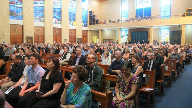 A full house was in attendance at Saint Monica's Cathedral for the funeral of Mario Calanna on Tuesday. Picture: Peter Carruthers