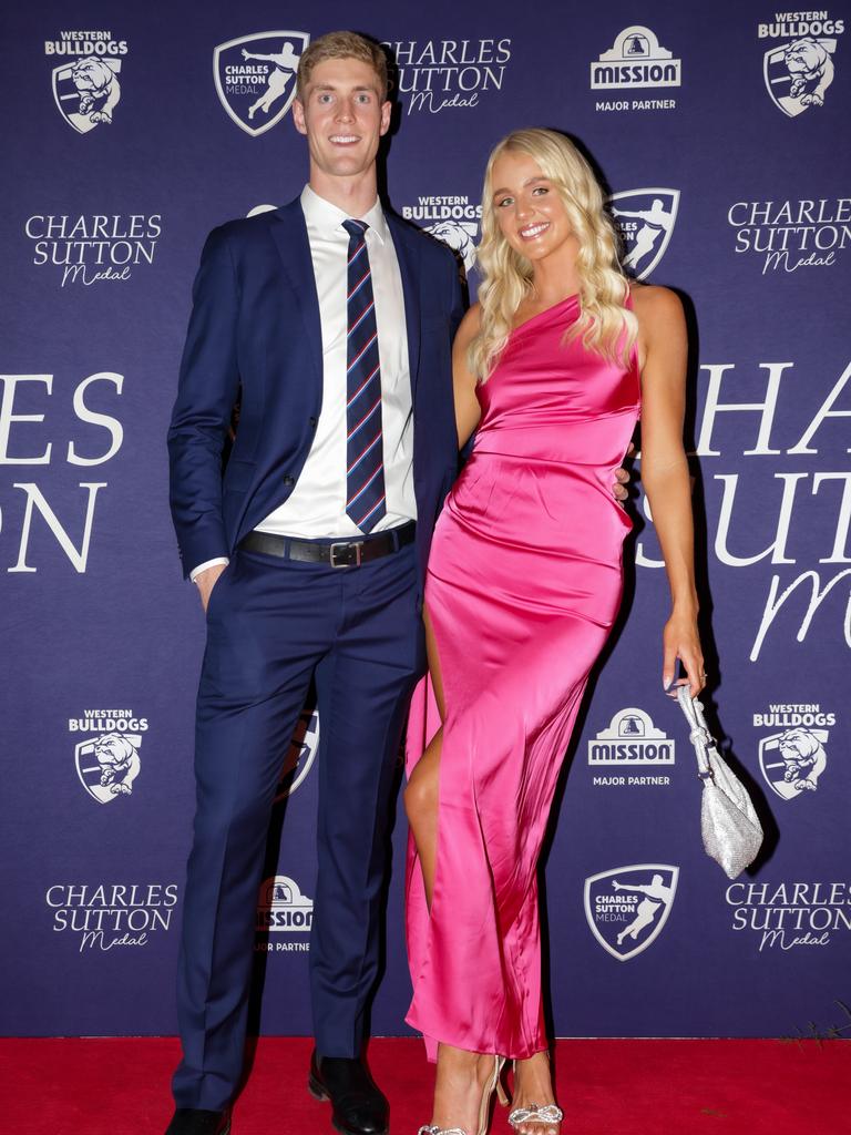 Tim English and Rudi Ellis at the Western Bulldogs Best and Fairest – Charles Sutton Medal. Picture: Ian Currie