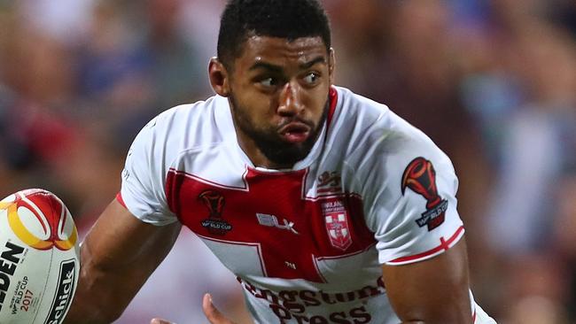 Leeds captain Kallum Watkins in action for England.