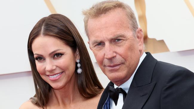 Christine Baumgartner and Kevin Costner. Picture: David Livingston/Getty Images