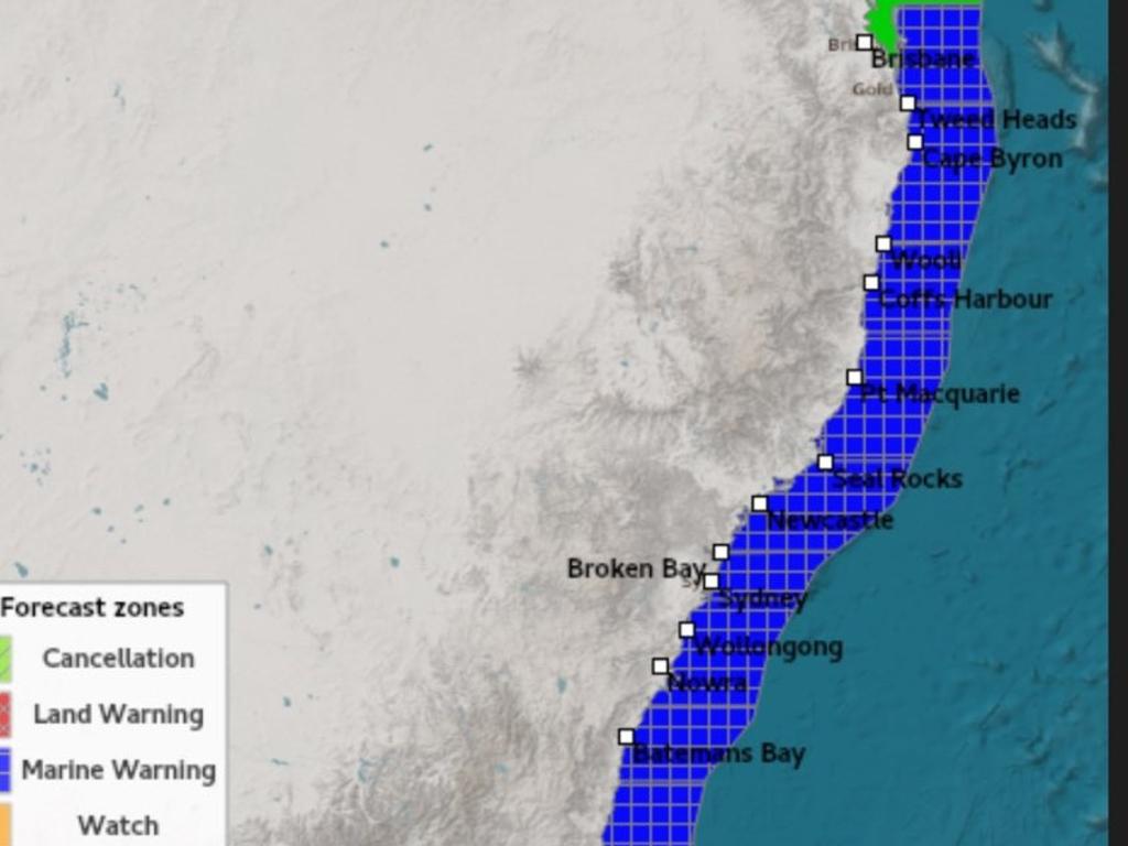 BOM on Wednesday sent out a tsunami test alert. Picture: Supplied.