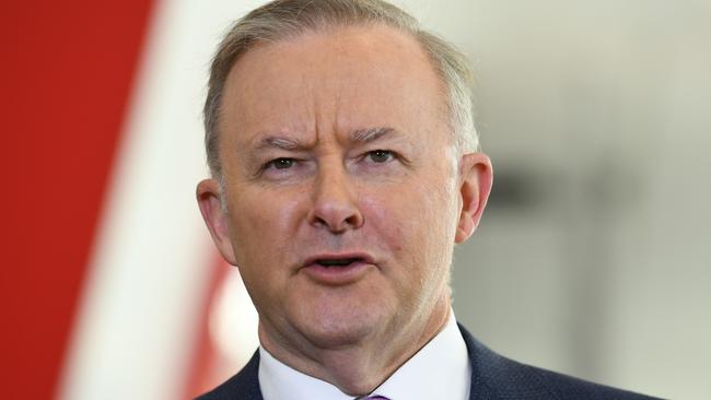 Anthony Albanese has vowed to cut taxes on new electric cars worth up to $77,565. Picture: Jeremy Piper