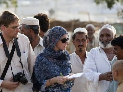 Amanda Hodge at the Swabi refugee camp where tens of thousands of people fled as the Taliban began its March from Swat towards Islamabad.