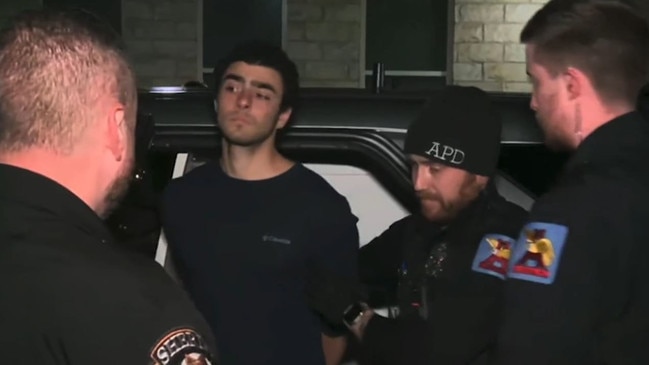 Luigi Mangione in police custody in the US.