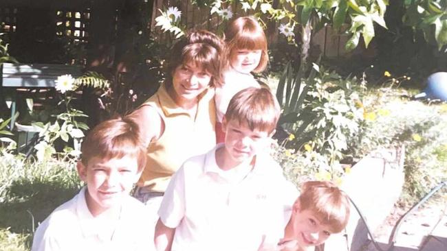 Sonia Bayley with her mother and brothers as a child. Picture: Supplied