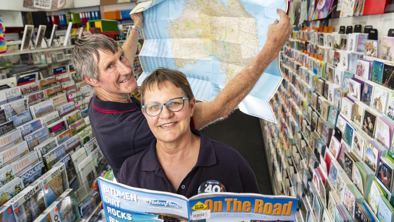 CHERISHED BUSINESS: Oakey Newsagency owners Ken and Sandra Pott look forward to exploring Australia once they sell the business they have owned for almost 20 years. Picture: Kevin Farmer