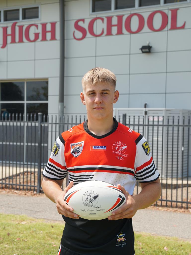 Kaiden Lahrs from Kirwan State High School's rugby league program.