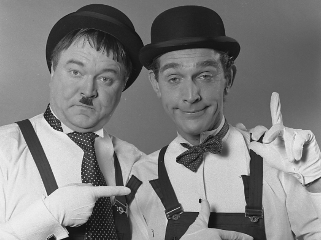 Newton and Lane as Laurel and Hardy.