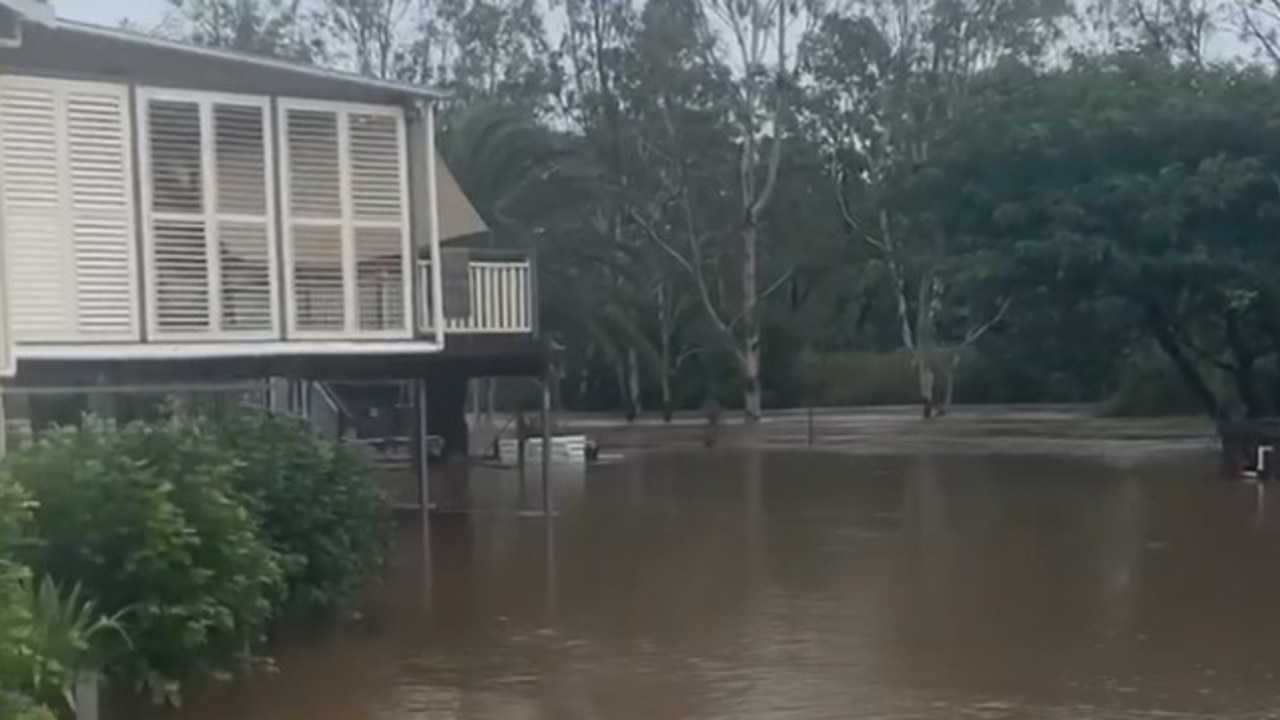 FLOODED: Footage shows floodwaters hitting Tara Duffy's house off Belcher Street in Oakey.