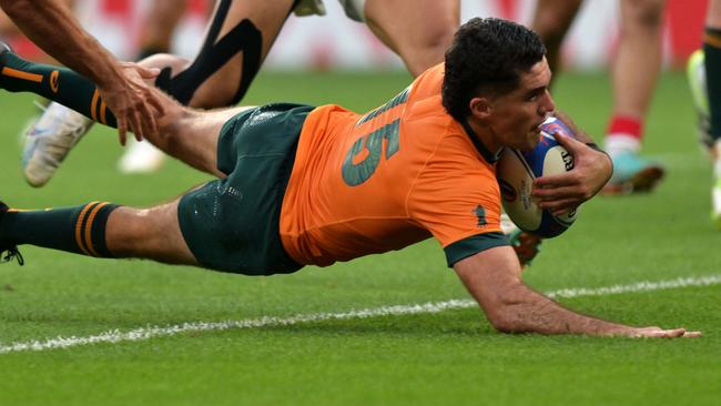 Ben Donaldson made a huge impact for the Wallabies as the starting fullback and goalkicker. Picture: AFP Images