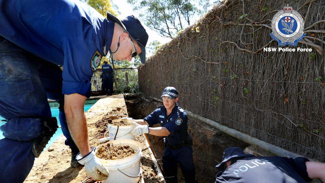 NSW Police dig at the former home of Chris and Lynette Dawson in Bayview.